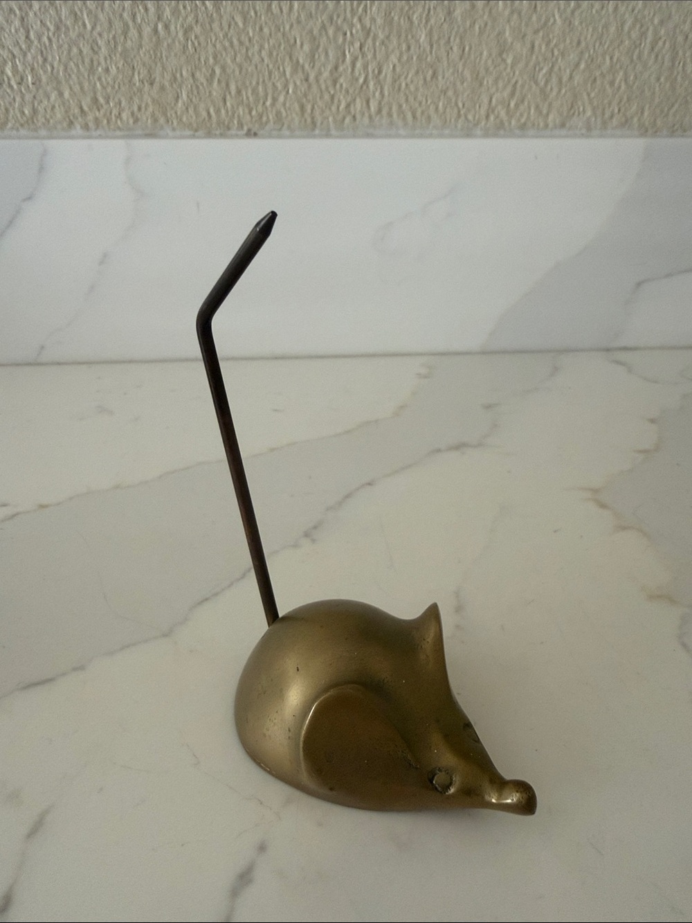 Vintage Brass Mouse Memo or Ring Holder